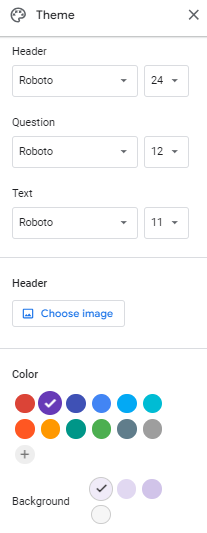 Google form themes.