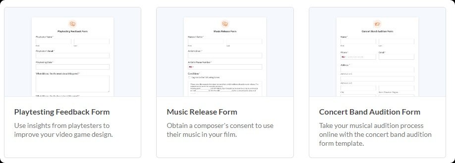 WPForms templates.