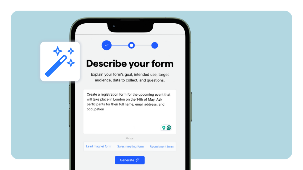 AI registration form.