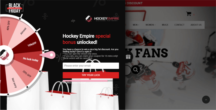 Hockey Empire using lucky wheel.