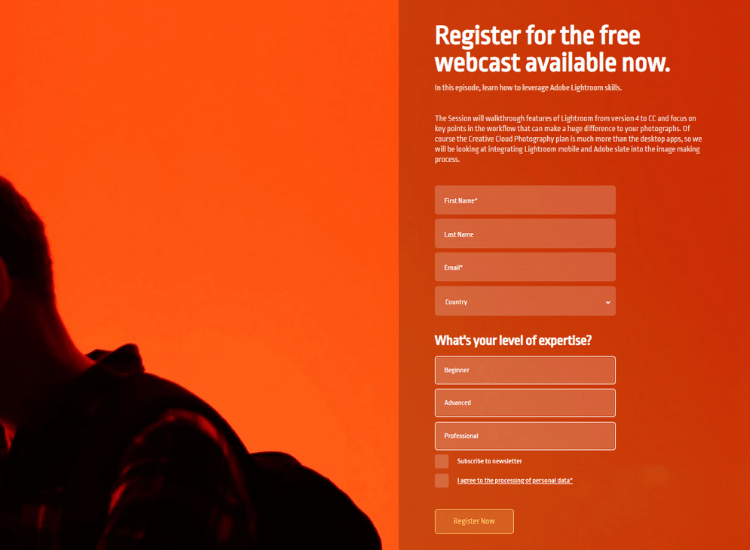 Photography Webinar Registration Form Embed.