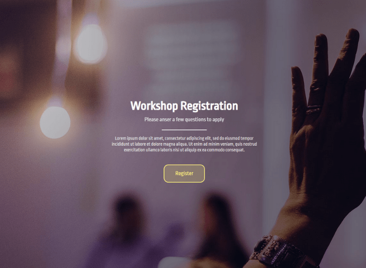 Workshop Registration Form Template.