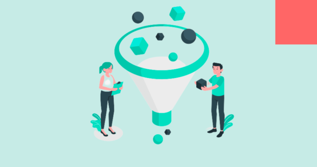 sales funnel illustration.