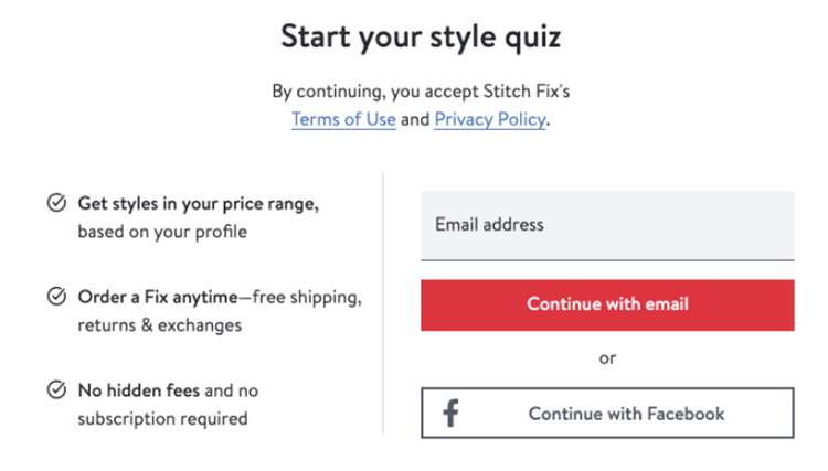 start your style quiz.