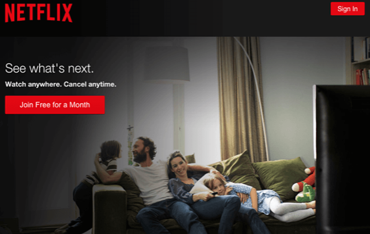 Neflix  CTA.