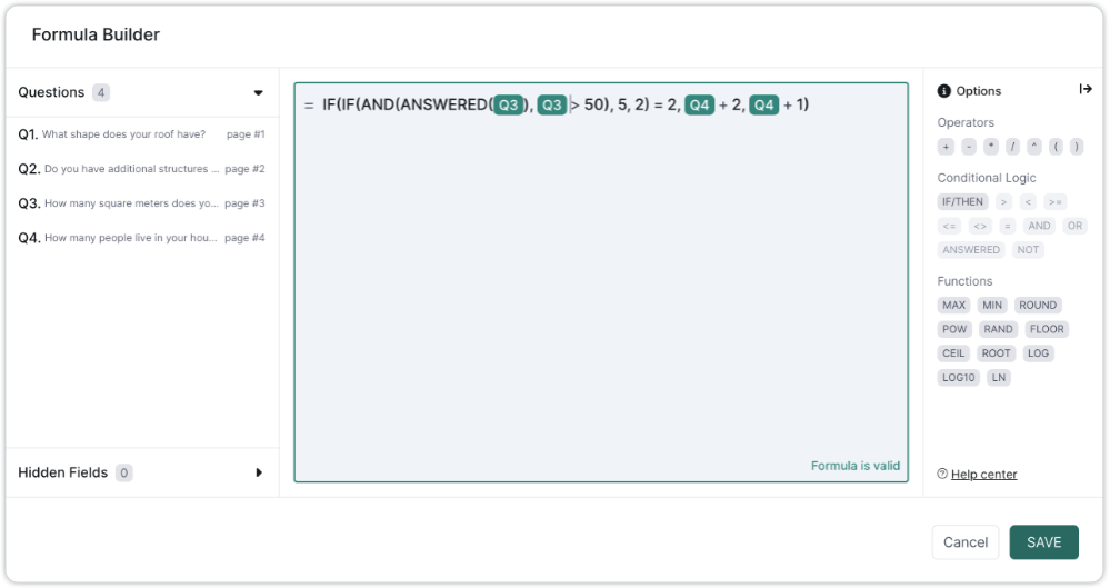 the upgraded formula builder.