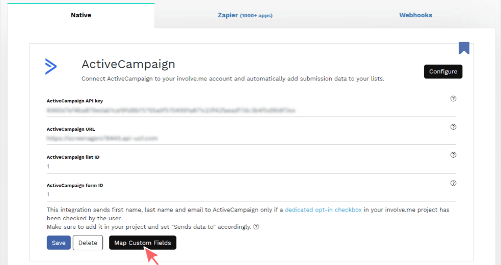 activecampaign api key.