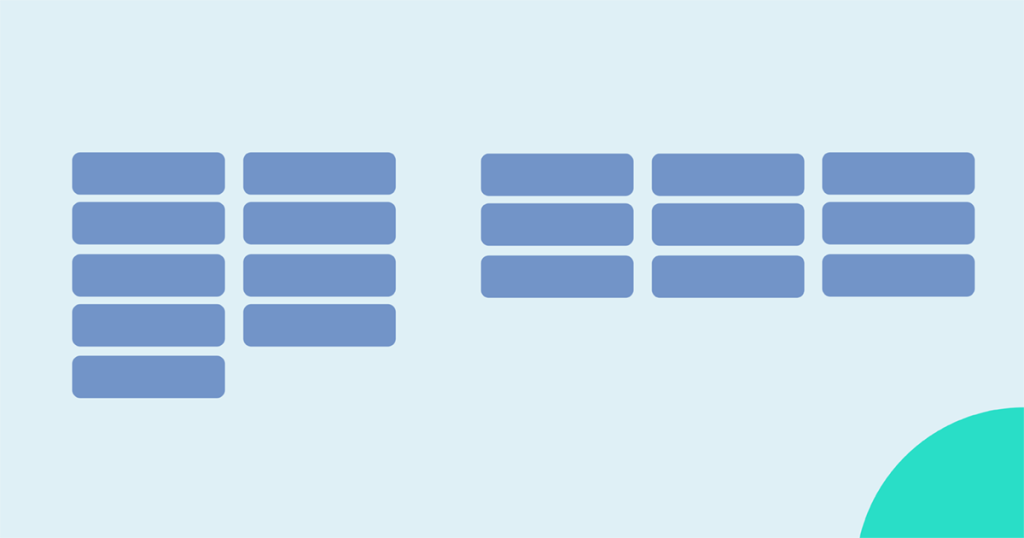 blocks aligned in columns.