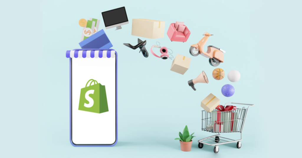 from online store on shopify to a shopping cart.