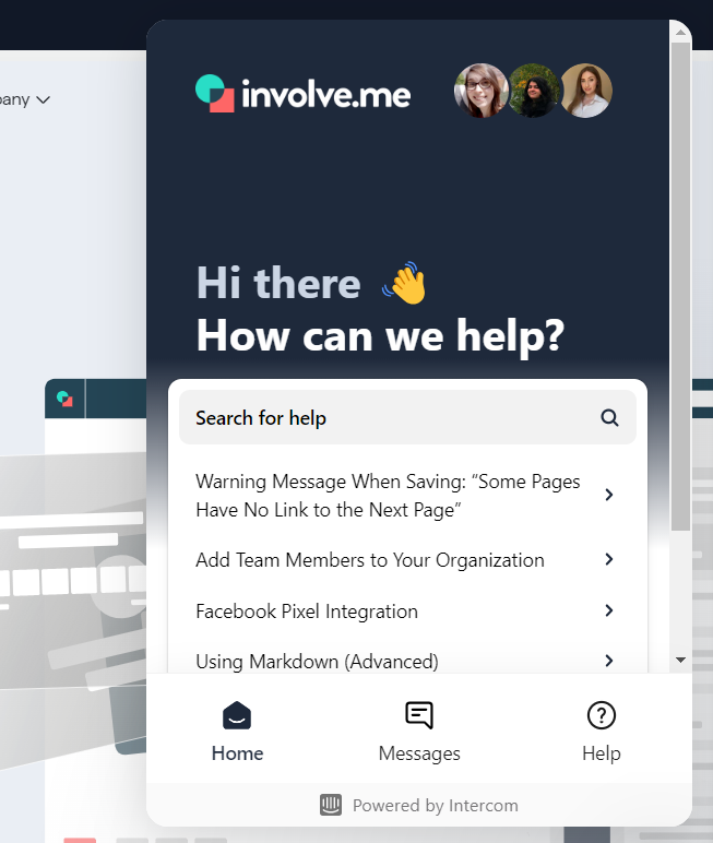 involve.me chat bot.