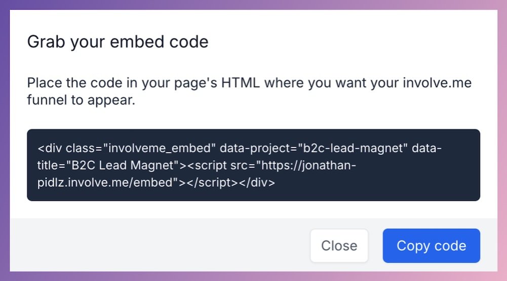 involve.me embed code.