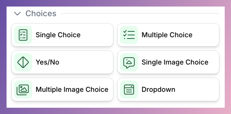 involve.me question choices.