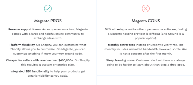 magento comparison.