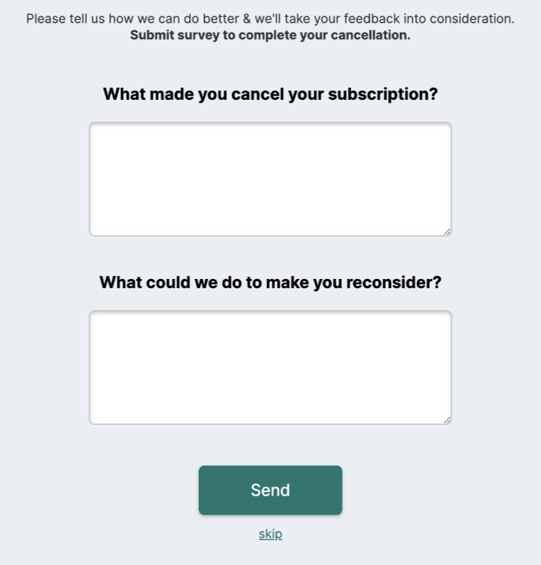 cancellation survey.