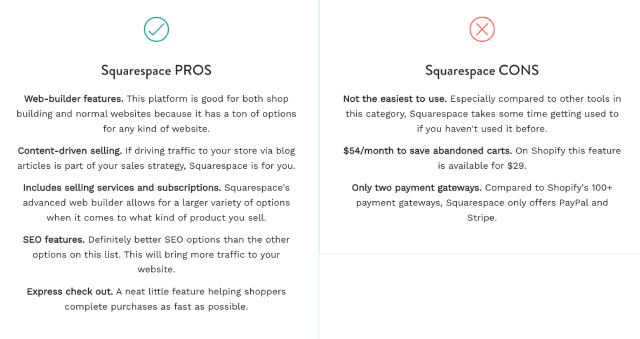 squarespace comparison.