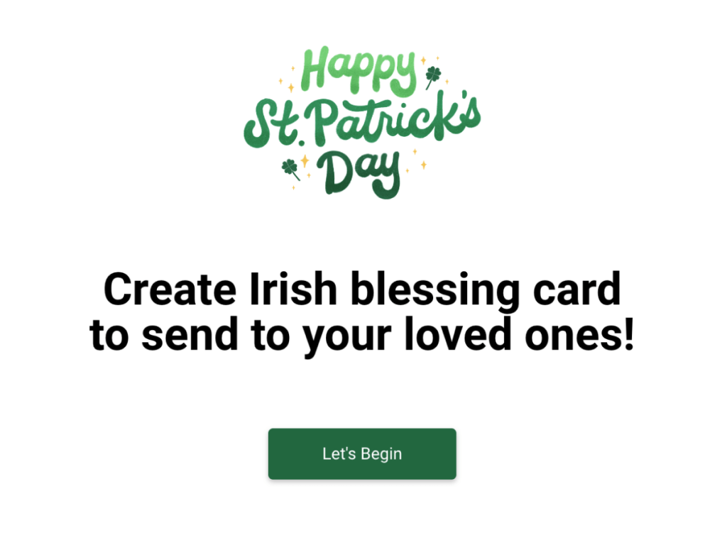 irish blessing card.