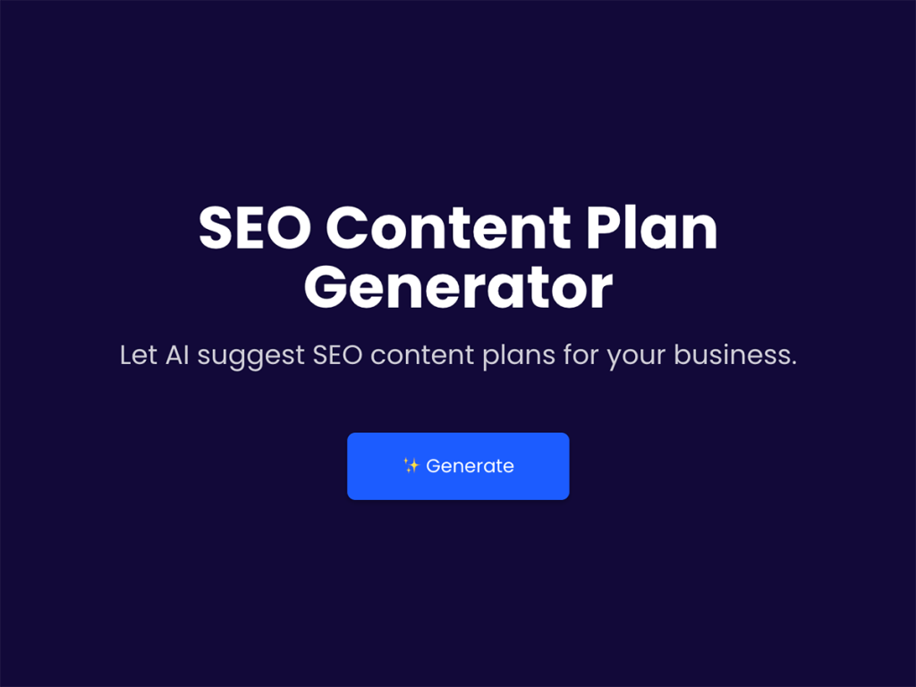 seo content plan generator.