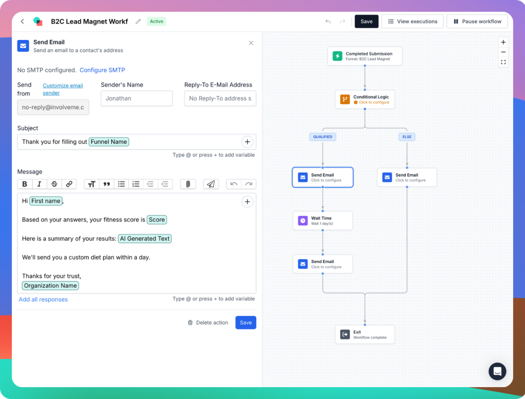 workflow personalized email.